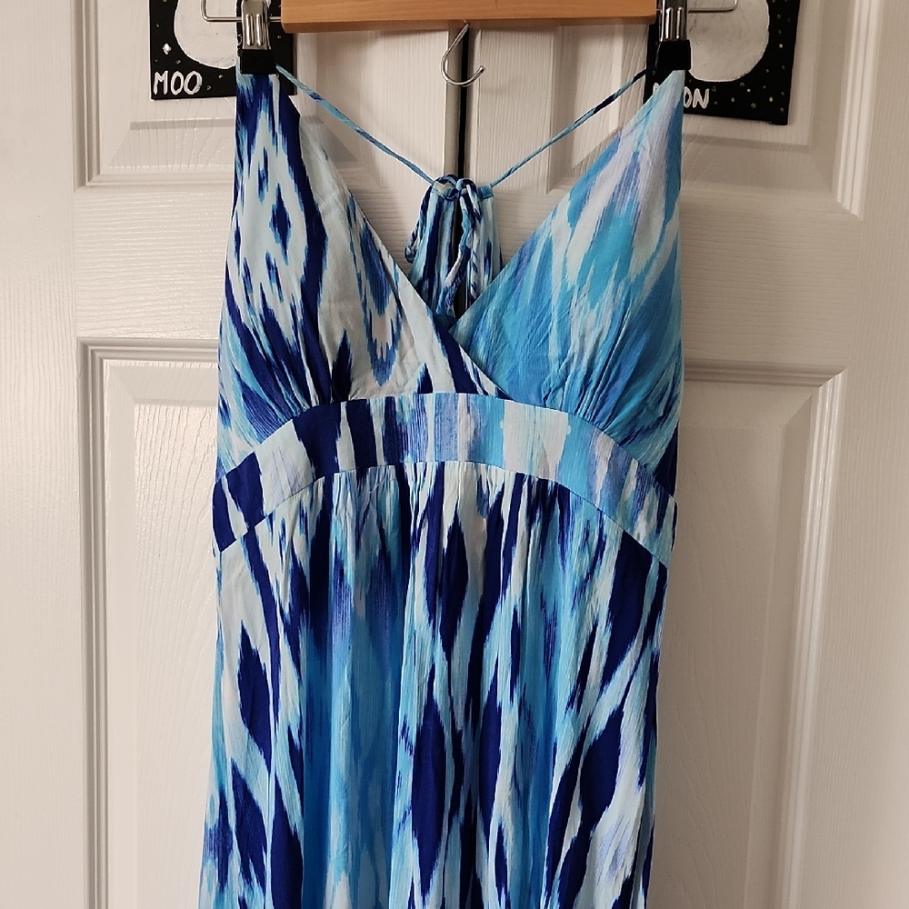 Athleta Blue and White Dress